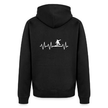 Snowboard Snowboarder - Unisex Premium Bio Zip Hoodie - Schwarz - Hinten - Nico (187cm)