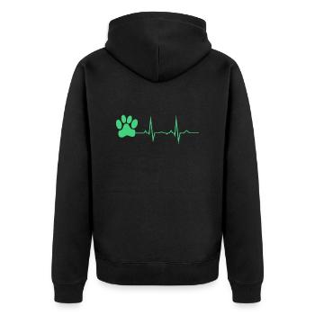 Heartbeat Patte - Veste à capuche bio Premium Unisexe - noir - Dos - Nico (187cm)