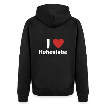 I Love Hohenlohe - Unisex Premium Organic Zip Hoodie - black - Back - Nico (187cm)