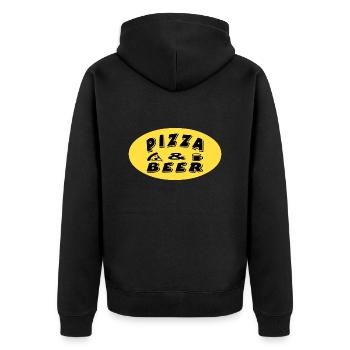 Pizza - Unisex Premium Bio Zip Hoodie - Schwarz - Hinten - Nico (187cm)