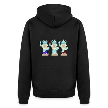 Gnomes Of Liberty - Unisex Premium Organic Zip Hoodie - black - Back - Nico (187cm)