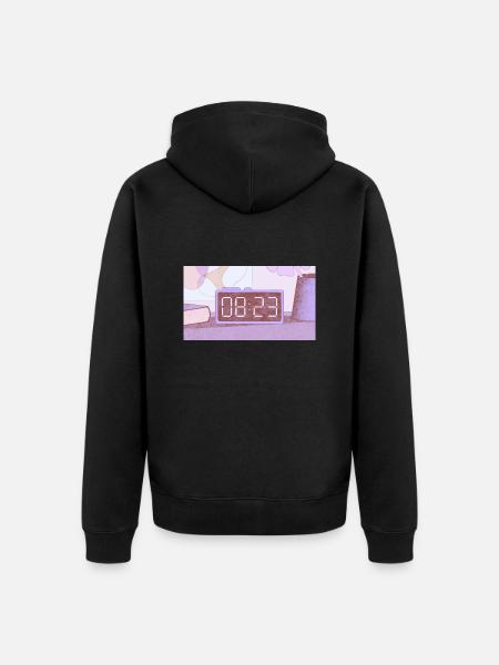 Time – 8:23 - Unisex Premium Organic Zip Hoodie - black
