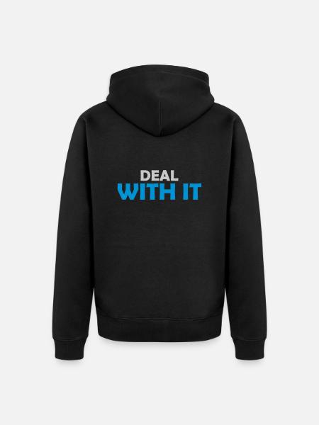 Funny Deal with it - Unisex Premium Organic Zip Hoodie - black
