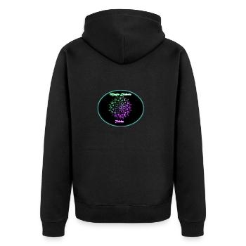 Mandala - Unisex Premium Bio Zip Hoodie - Schwarz - Hinten - Nico (187cm)