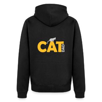 Cat Dad Logo Design - Unisex Premium Bio Zip Hoodie - Schwarz - Hinten - Nico (187cm)