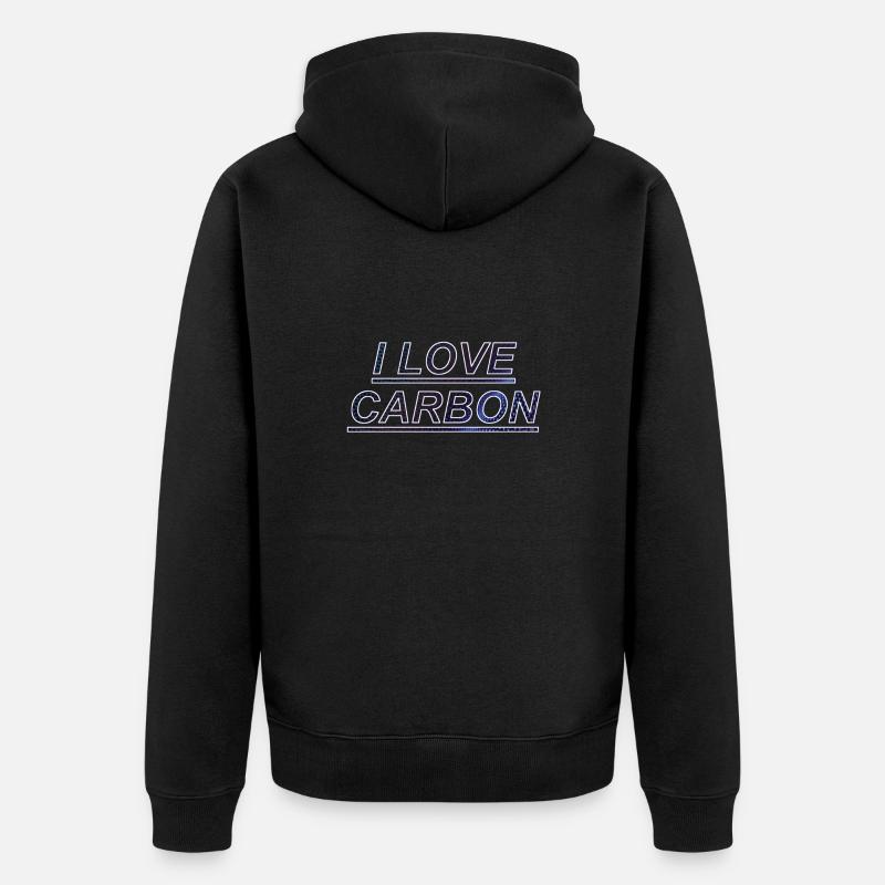 J’aime le carbone - Veste à capuche bio Premium Unisexe - noir