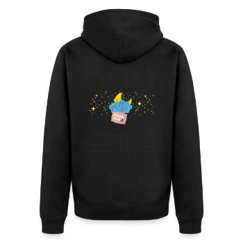 Rêve beau - Lune - Sommeil - Dessin - Veste à capuche bio Premium Unisexe - noir - Dos - Nico (187cm)