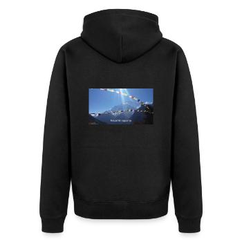 Nepal Annapurna - Unisex Premium Bio Zip Hoodie - Schwarz - Hinten - Nico (187cm)