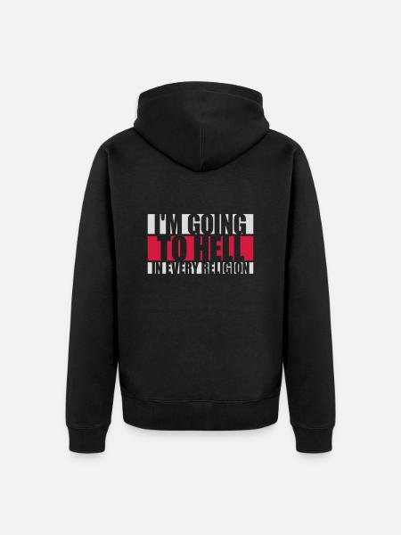 in going to hell - Unisex Premium Organic Zip Hoodie - black
