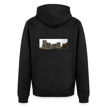 Manorhamilton Castle, County Leitrim, Ireland. - Unisex Premium Organic Zip Hoodie - black - Back - Nico (187cm)