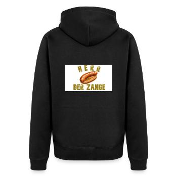 Herr der Zange - Unisex Premium Bio Zip Hoodie - Schwarz - Hinten - Nico (187cm)