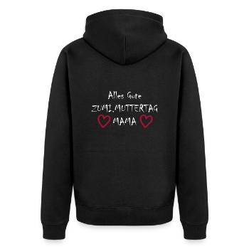 Triathlon Swim Bike Run Marathon - Unisex Premium Bio Zip Hoodie - Schwarz - Hinten - Nico (187cm)