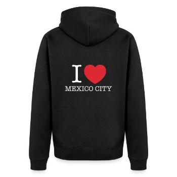 Ich liebe Mexiko | Ich liebe MX | I Herz Mexiko - Unisex Premium Bio Zip Hoodie - Schwarz - Hinten - Nico (187cm)