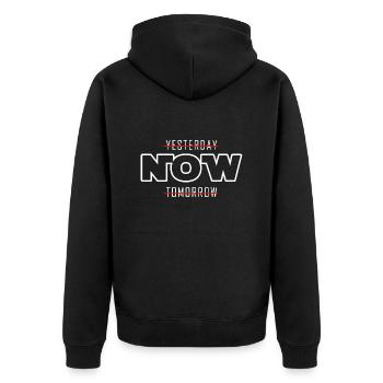 Gym Workout Quote - Unisex Premium Organic Zip Hoodie - black - Back - Nico (187cm)