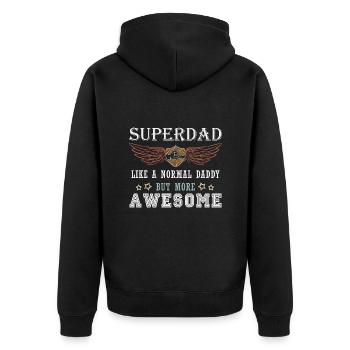 Superdaddy - Unisex Premium Organic Zip Hoodie - black - Back - Nico (187cm)