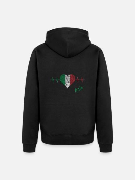 Italy - Unisex Premium Bio Zip Hoodie - Schwarz
