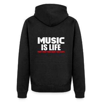 La musique, c’est la vie - Veste à capuche bio Premium Unisexe - noir - Dos - Nico (187cm)
