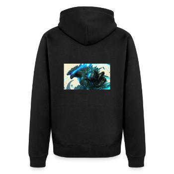Gozzila - Unisex Premium Organic Zip Hoodie - black - Back - Nico (187cm)