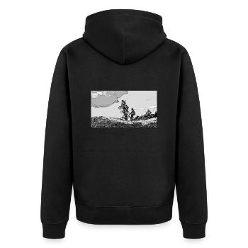 BMX (Begriffsklärung - Unisex Premium Bio Zip Hoodie - Schwarz - Hinten - Nico (187cm)