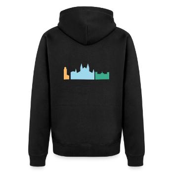 Mallorca - Unisex Premium Bio Zip Hoodie - Schwarz - Hinten - Nico (187cm)