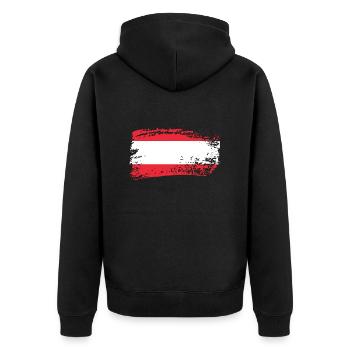 Austria Cool - Unisex Premium Bio Zip Hoodie - Schwarz - Hinten - Nico (187cm)