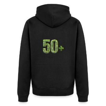 Geburtstag alt 50 + alt gealtert lustig moosiger Felsen - Unisex Premium Bio Zip Hoodie - Schwarz - Hinten - Nico (187cm)