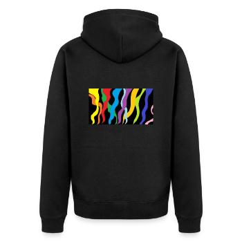 Fumée redimensionnée - Veste à capuche bio Premium Unisexe - noir - Dos - Nico (187cm)