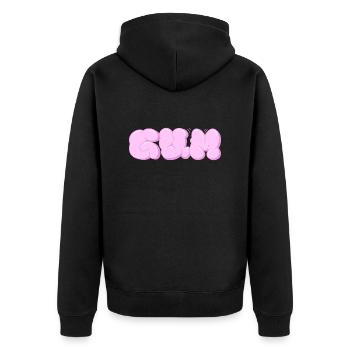 Gumzauber : Lettrage de chewing-gum - Veste à capuche bio Premium Unisexe - noir - Dos - Nico (187cm)