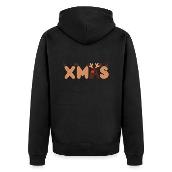 Reindeer Magic XMAS: Festive Letter Art - Unisex Premium Organic Zip Hoodie - black - Back - Nico (187cm)