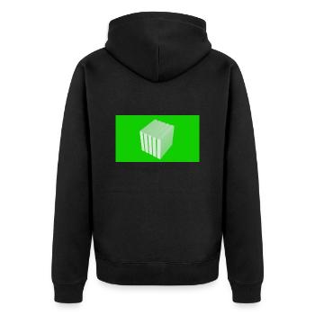 Würfel - Unisex Premium Bio Zip Hoodie - Schwarz - Hinten - Nico (187cm)