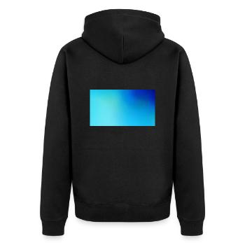 Deep Blue Style133 - Unisex Premium Bio Zip Hoodie - Schwarz - Hinten - Nico (187cm)