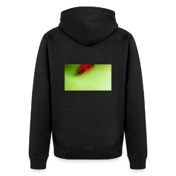 Red Art 56 - Unisex Premium Bio Zip Hoodie - Schwarz - Hinten - Nico (187cm)