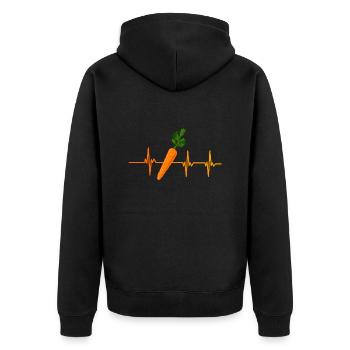Carrot heartbeat - Unisex Premium Organic Zip Hoodie - black - Back - Nico (187cm)