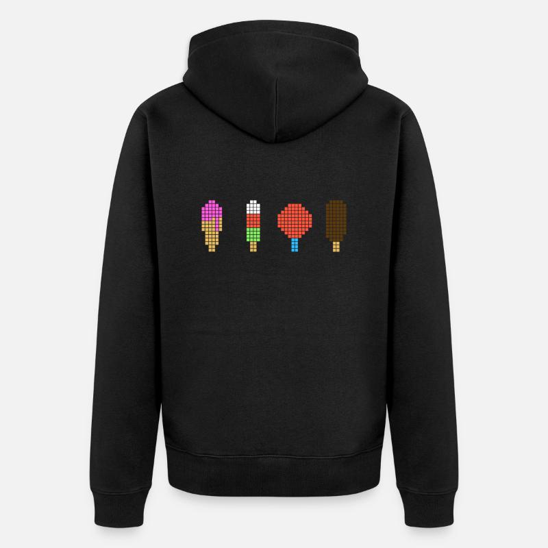 Pixel Eis - Retro Eiscreme - Veste à capuche bio Premium Unisexe - noir