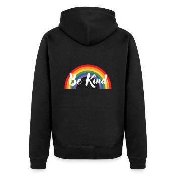 Soyez gentil arc-en-ciel - Veste à capuche bio Premium Unisexe - noir - Dos - Nico (187cm)