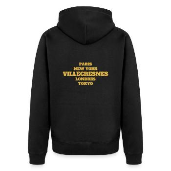 Villecresnes Style - Unique streets, unique style. - Veste à capuche bio Premium Unisexe - noir - Dos - Nico (187cm)