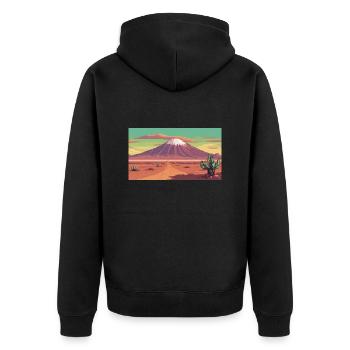 Atacama Desert, Chile - Pixel Art - Unisex Premium Organic Zip Hoodie - black - Back - Nico (187cm)