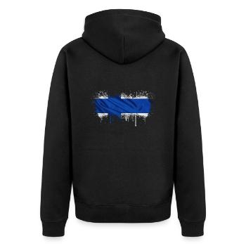 Finland Suomi helsinki scandinavia viking fine FIN - Unisex Premium Organic Zip Hoodie - black - Back - Nico (187cm)