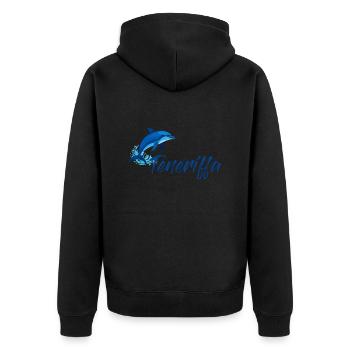 Vacances à Tenerife avec un dauphin - Veste à capuche bio Premium Unisexe - noir - Dos - Nico (187cm)