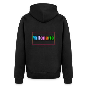 201443 - Unisex Premium Organic Zip Hoodie - black - Back - Nico (187cm)