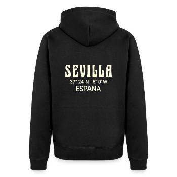 20240619 150519 - Unisex Premium Bio Zip Hoodie - Schwarz - Hinten - Nico (187cm)