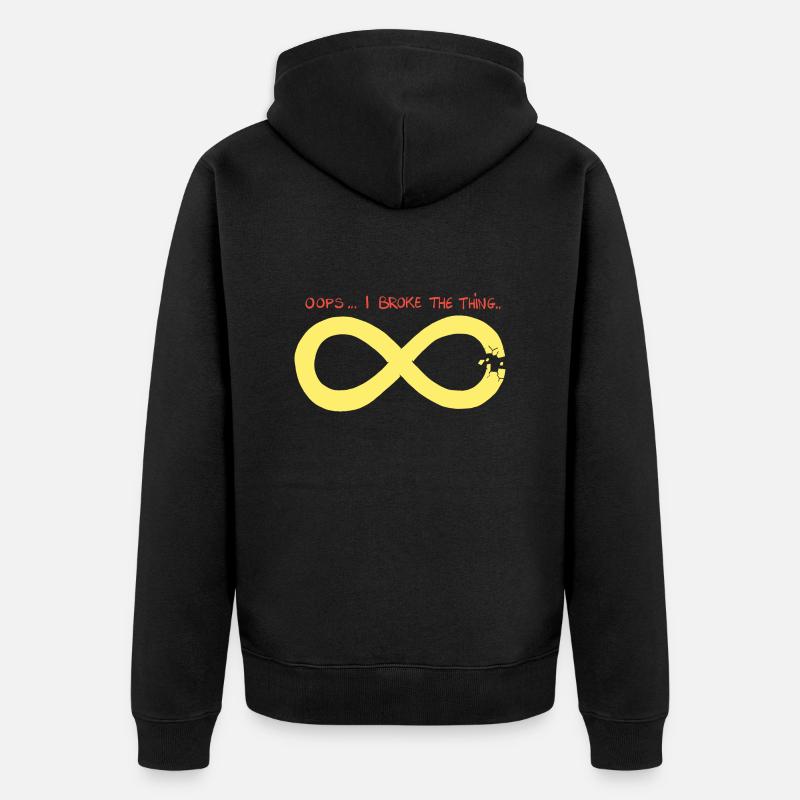 Infinity has a problem. - Unisex Premium Organic Zip Hoodie - black