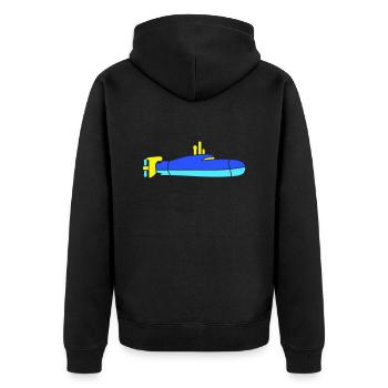 U-Boot Unterseeboot Tauchgang Tauchboot Kapitän - Unisex Premium Bio Zip Hoodie - Schwarz - Hinten - Nico (187cm)