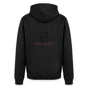 MeisterLogo inkl Meisterschriftzug - Unisex Premium Bio Zip Hoodie - Schwarz - Hinten - Nico (187cm)