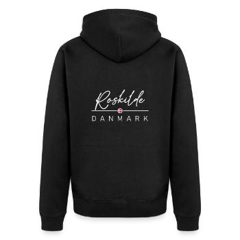 Dänemark - Roskilde - Danmark - Denmark - Unisex Premium Bio Zip Hoodie - Schwarz - Hinten - Nico (187cm)
