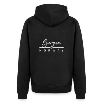 Norvège - Bergen - Norvège - Norvège - Veste à capuche bio Premium Unisexe - noir - Dos - Nico (187cm)