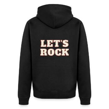 Let's Rock - Unisex Premium Bio Zip Hoodie - Schwarz - Hinten - Nico (187cm)