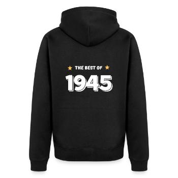 Best of 1945 - Unisex Premium Organic Zip Hoodie - black - Back - Nico (187cm)