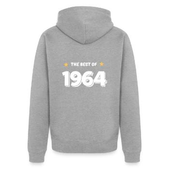 Best of 1964 - Veste à capuche bio Premium Unisexe - gris chiné - Dos - Nico (187cm)