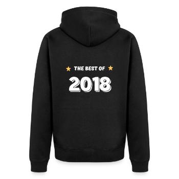 Best of 2018 - Unisex Premium Organic Zip Hoodie - black - Back - Nico (187cm)